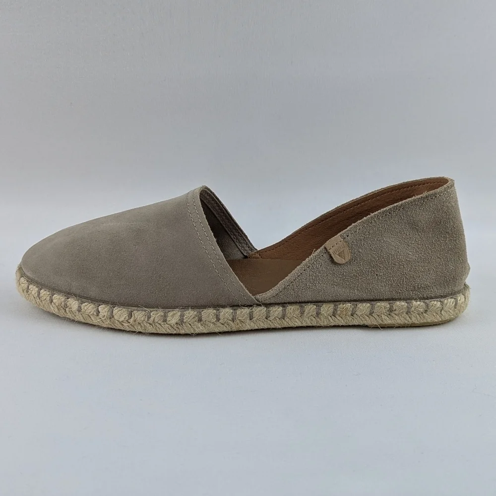 Verbenas Espadrilles Carmen Suede Leather Closed Toe Stone EU40 US 9 NWOB